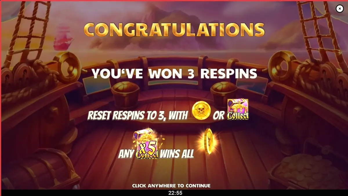 Isang pirate-themed slot na Reel the Rum na may mga gintong barya at kagamitan ng pirata sa background.